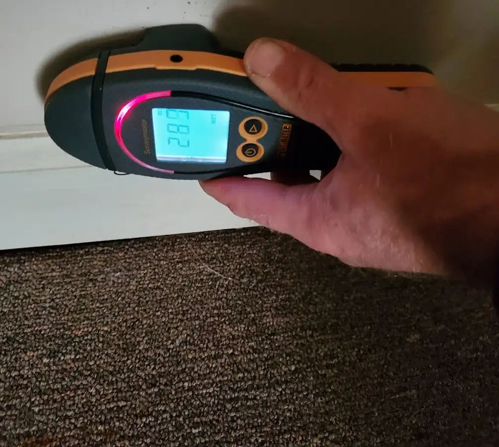 Moisture detection at baseboard during Mold Inspection & Testing in Cairo